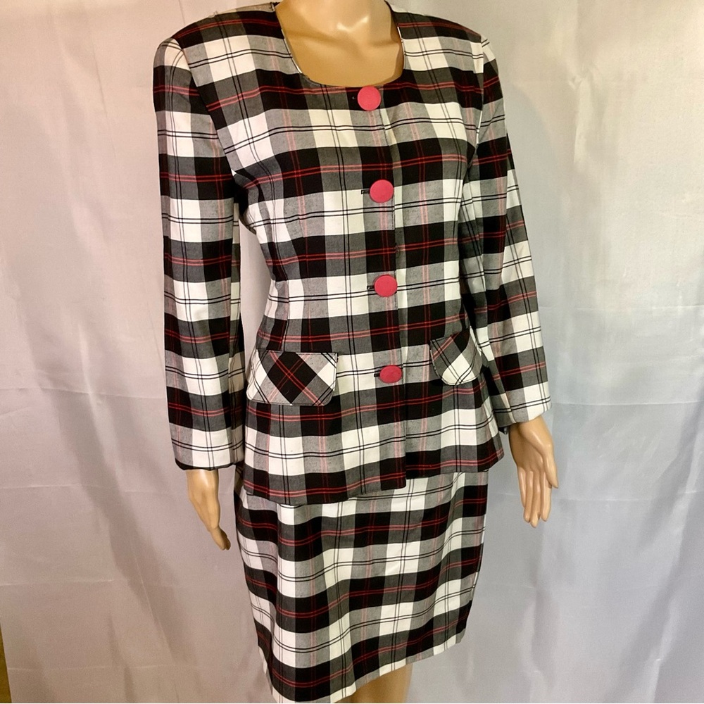 ​Quorum Vintage | 90s Plaid Skirt Suit Set | Clueless Core | S